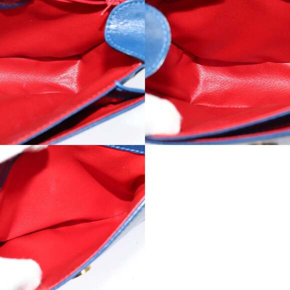 CELINE Shoulder Bag Leather Blue Gold - Picture 12 of 12